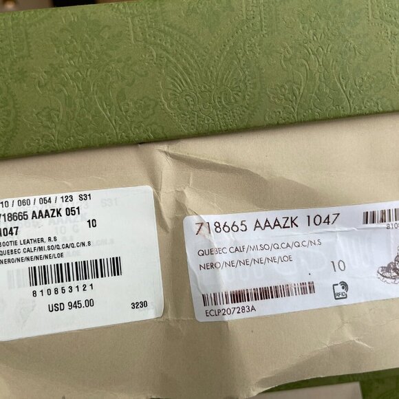 Gucci 718665 Black Leather Quebec Hi-top Calf Men's Sneakers Shoe, Sizes - Picture 7 of 16